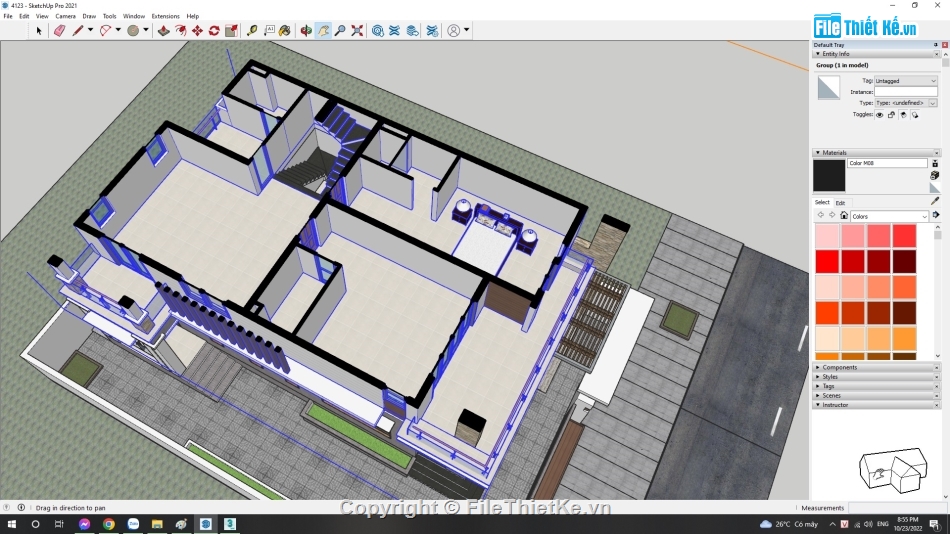 biệt thư 3 tầng đẹp,3dmax biệt thự 3 tầng,model sketchup villa 3 tầng,mẫu villa 3 tầng su đẹp